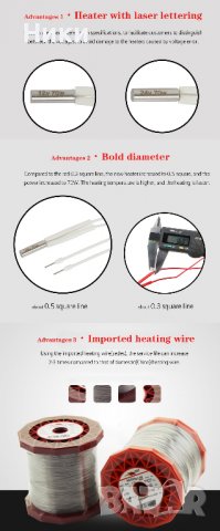XCR3D1M нагревателна тръба 6*20 12 70W керамичен патронен нагревател висока температура, снимка 5 - Друга електроника - 39264565