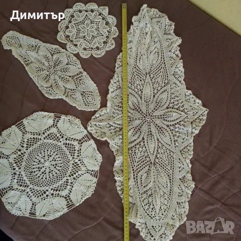 Комплект от 4 бр. прелестни ръчно плетени карета на една кука , снимка 3 - Декорация за дома - 55750516
