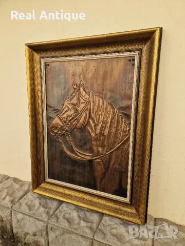 Страхотна голяма антикварна колекционерска медна картина пано , снимка 4 - Антикварни и старинни предмети - 47410531