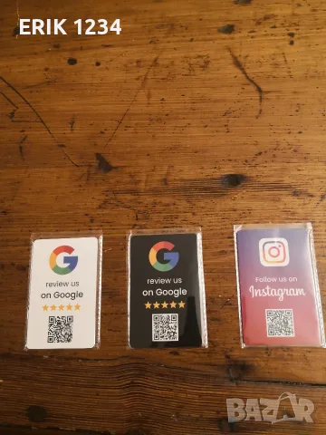 NFC Google и Instagram карти, снимка 2 - Рекламни табели - 55892230