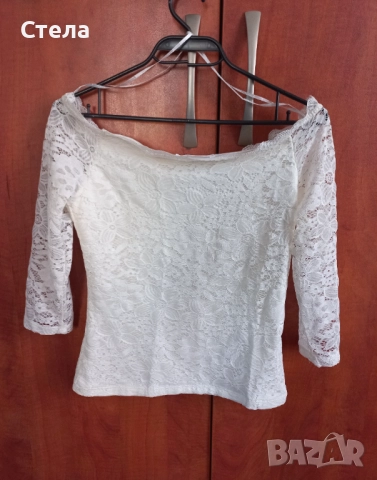 TERRANOVA дамски дантелен топ РАЗЛИНИ ЦВЕТОВЕ, / блуза с голи рамене, нов, с етикет, снимка 12 - Корсети, бюстиета, топове - 46773972