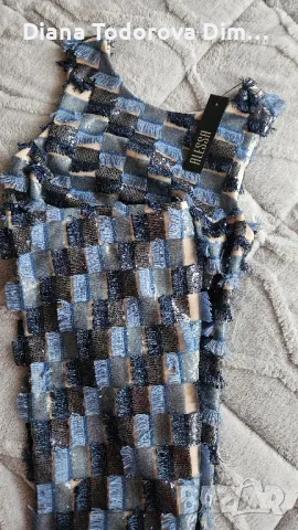 дамска рокля с ресни и пайети , снимка 3 - Рокли - 48471467