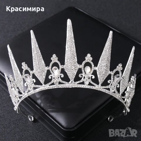 комплект корона тиара колие обеци сватбени аксесоари , снимка 12 - Аксесоари за коса - 42100199