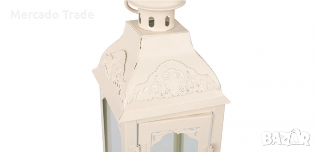 Декоративен фенер, Квадратен, Екрю, снимка 3 - Декорация за дома - 36070832