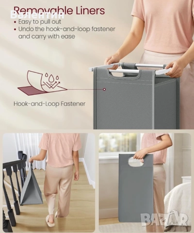 Кош за пране с 2 отделения и рафт, снимка 6 - Други - 53123477