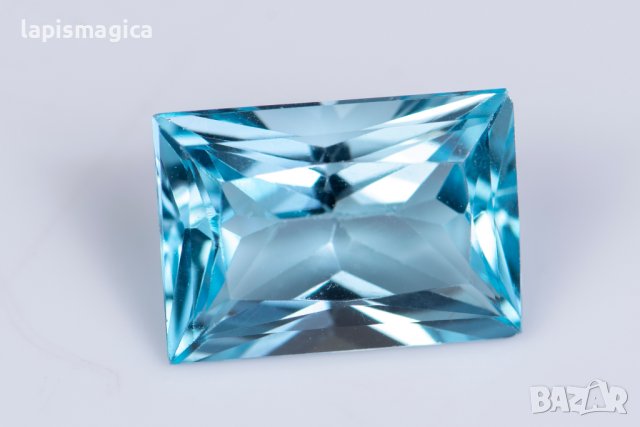 Син топаз 5.84ct октагон шлифовка