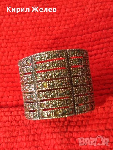 СКЪПОЦЕНЕН СРЕБЪРЕН АЖУРЕН ФЕШЪН АРТ ПРЪСТЕН СРЕБРО 925 с ФАСЕТИРАНИ МАРКАЗИТИ 21381, снимка 15 - Пръстени - 41388924