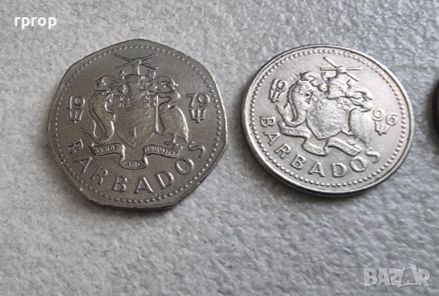 Монети. Карибски басеин. Барбадос. 1 долар и 0.25, 5, 1  цента. 4 бр., снимка 8 - Нумизматика и бонистика - 42425154