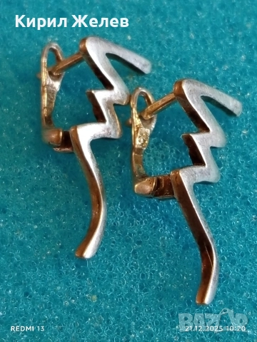 Сребърни дамски обеци СВЕТКАВИЦА подходящ аксесоар за ежедневието 17136, снимка 5 - Обеци - 52863645