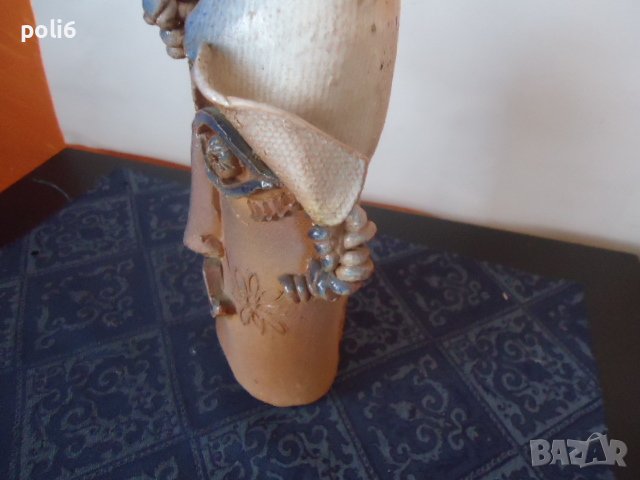 глава с шапка  от глина ,керамика от Молдова, снимка 4 - Декорация за дома - 39334102