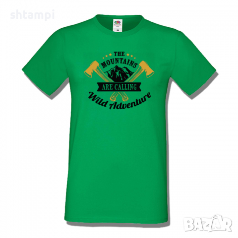 Мъжка тениска The Mountains Are Calling Wild Adventure,Къмпинг,Планина,Изненада,Подарък,Поход,Връх,, снимка 7 - Тениски - 36355053