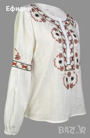 Блуза с бродерия, Дамска риза с бродерия, Бяла риза бродерия, снимка 3 - Блузи с дълъг ръкав и пуловери - 52242521