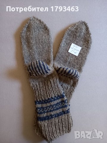 Ръчно плетени мъжки чорапи от вълна размер 38, снимка 1 - Мъжки чорапи - 41683362
