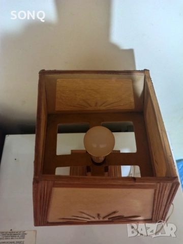 Интересна Стара Дървена Настолна Лампа, снимка 2 - Антикварни и старинни предмети - 52961030