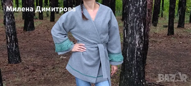 Палто тип кимоно с кашмир , снимка 6 - Палта, манта - 48877104
