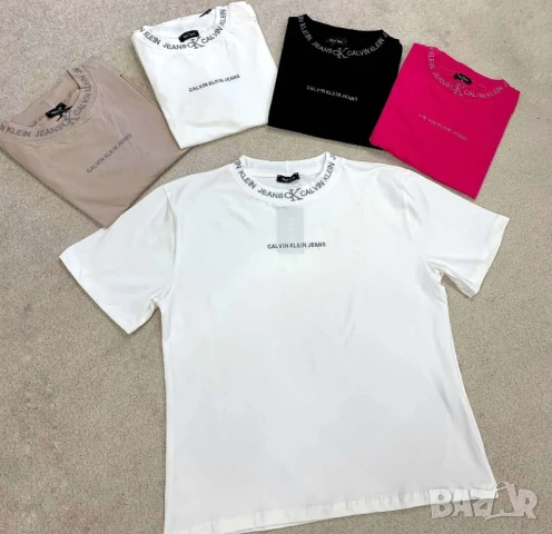 памучни тениски с бродирано лого calvin klein , снимка 2 - Тениски - 50873377