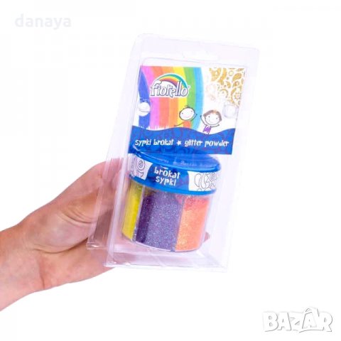 2364 Цветен брокат за декорация и украса, 6 цвята в бурканче, снимка 4 - Ученически пособия, канцеларски материали - 33920953