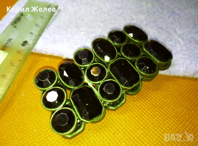 ЕЛАСТИЧНА ВИНТИДЖ АРТ ДЕКО СТИЛ ГРИВНА ХЕНД МЕЙД НАКИТ 47361, снимка 6 - Гривни - 47336492