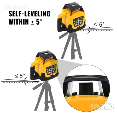 Vevor 500 м Ротационен Лазерен нивелир 360°, снимка 8 - Измервателни инструменти - 50497715