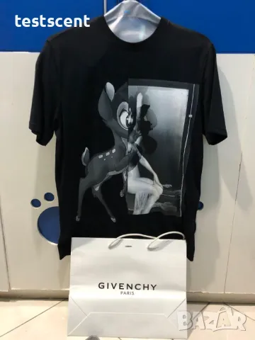 €450 Автентична мъжка тениска Givenchy Bambi Print Monochrome L Large Black, снимка 5 - Тениски - 47461553
