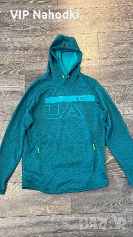 Мъжко худи Under Armour Rival Terry Graphic Pullover Hoodie в тюркоазен цвят, снимка 4 - Суичъри - 52582237