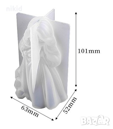 3D Принцеса момиче с дълга рокля силиконов молд форма фондан гипс смола декор свещ, снимка 5 - Форми - 41292759