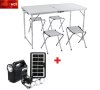 Къмпинг маса с 4 стола + подарък Соларна система MK 8017, снимка 1 - Градински мебели, декорация  - 41064321