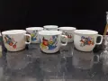 Стар български порцелан чаши купички детски мотиви , снимка 1