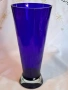 стъклена ваза син кобалт 32/6, снимка 1
