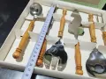 ретро прибори за сервиране с дървени дръжки , снимка 2