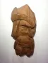 Изключително впечатляваща дървена скулптура на човешки лица., снимка 3