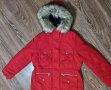 Червена ватирана парка с качулка М-80лв.НОВА, снимка 3