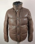 Parajumpers Goat Leather Down Jacket Size L Кожено Пухено Яке Мъжко, снимка 1
