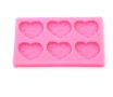 6 Бисквитки крекери сърца сърце на дупки силиконов молд форма фондан шоколад гипс декор украса, снимка 2