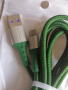 Качествен кабел с оплетка USB към TIPE-C дължина 1.5 м цвят черен или зелен, снимка 8