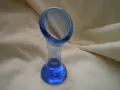  Винтиж Ваза от Кобалтово синьо стъкло от 1950-те височина 13 см, снимка 1