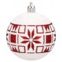 Топка за елха, Коледна декорация, пластмаса, 30 броя, 5 см, червено-бяло, зимни мотиви, снимка 4