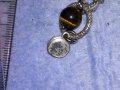 ПОСРЕБРЕНА МЕДНА СКЪПОЦЕННА АР НУВО ОРНАМЕНТИРАНА ОБЕЦА с РЪЧНО ПОЛИРАН КАМЪК ТИГРОВО ОКО 38230, снимка 7