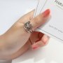 Ретро Турски дамски сребърен пръстен, размер 55, снимка 2