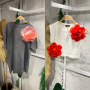 Дамски тениска и кроп топ с 3Д рози, снимка 1 - Тениски - 44525416
