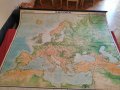 Стара учебна карта на Европа полезни изкопаеми , снимка 3