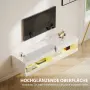 ТВ шкаф HOMCOM, нисък стенен шкаф за телевизор с RGB LED осветление в 16 цвята,, снимка 11