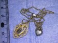 СТАРО ПОСРЕБРЕНО АР НУВО МЕДАЛЬОНЧЕ със СЪРЧИЦЕ и ВЕРИЖКА 37710, снимка 7