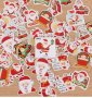 48 бр Merry Christmas Коледни самозалепващи лепенки стикери за украса декор картонена торта ръчна , снимка 3