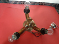 Стар Ретро Полилей Лампа от Бронз с 3 крушки, снимка 4