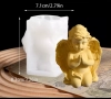 3D Момче ангел седнало на колене молещо се силиконов молд форма смола шоколад гипс фондан свещ фонда, снимка 1