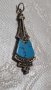 Сребърна висулка 925 проба с тюркоаз и маркизити , снимка 2