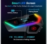 Gearelec G-MAX Bluetooth слушалки за мотоциклетна каска V5.2BT HiFi стерео звук,Екран и RGB светлини, снимка 5