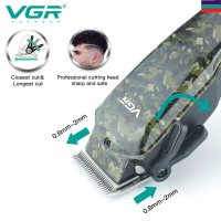 VGR V-126 Камуфлажна Професионална жична машинка за подстригване и тример за мъже, снимка 2 - Машинки за подстригване - 42345658