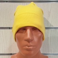 Нова мъжка зимна шапка с подгъв в жълт цвят, снимка 10 - Шапки - 39325389